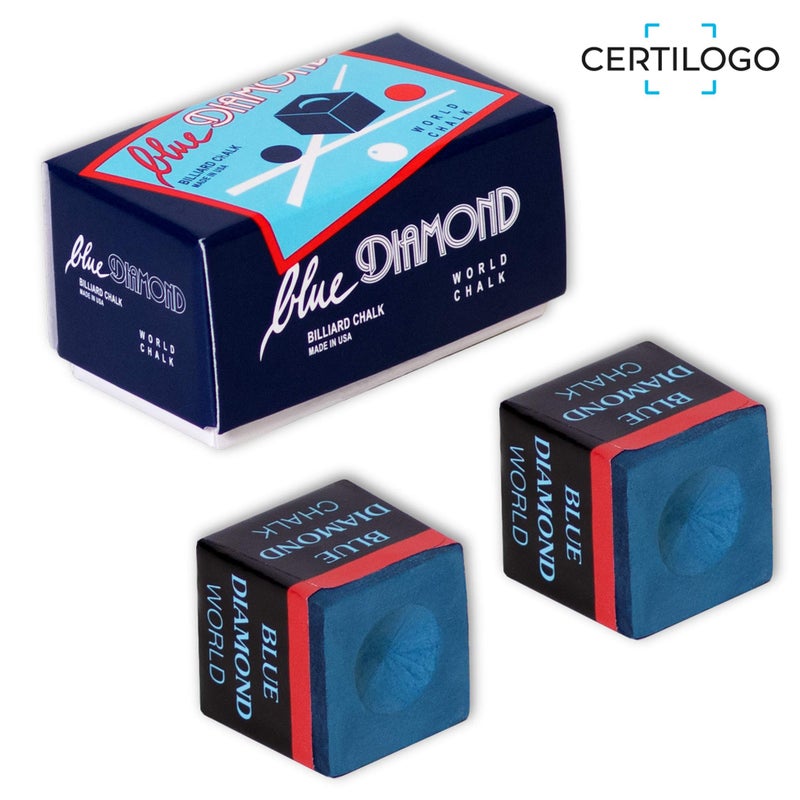 Longoni Blue Diamond Billiard Chalk w/Certilogo Protection 2 pcs - Image 4